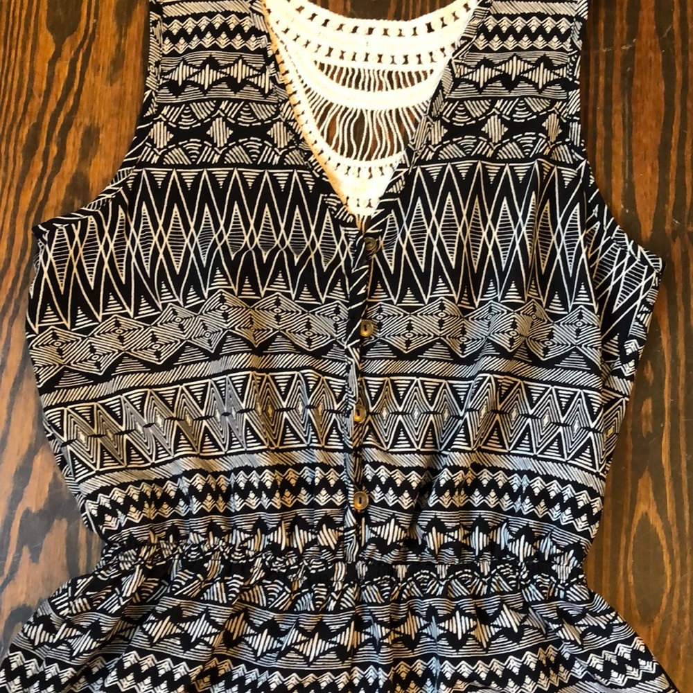SOLD Blue Rain (Francesca’s) Romper, Size M - Picture 3 of 7